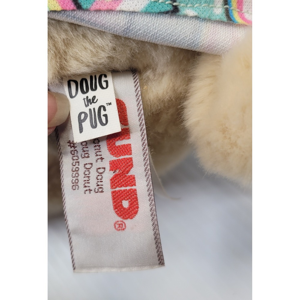 Gund Doug the Pug Plush Toy Tan Donut Shirt Doug Donut 6059396 Stuffed Dog Cute - Picture 4 of 11